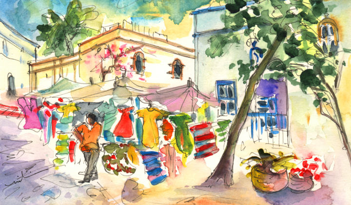 Puerto Mogan 09 绘画, 5.1x8.3 in