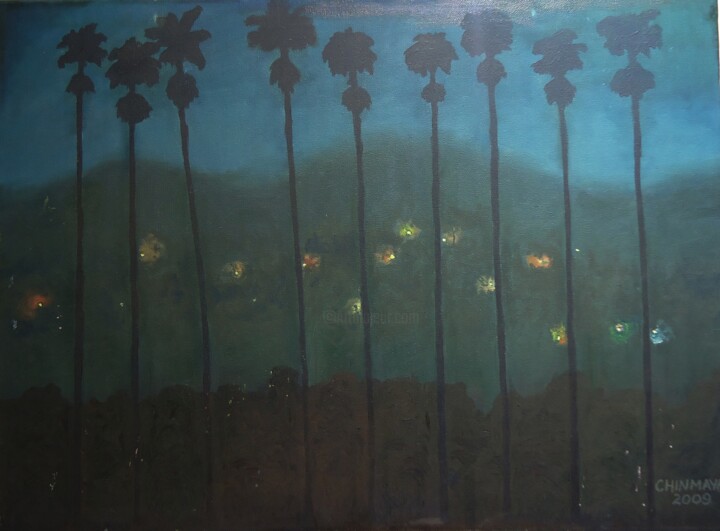 Painting titled "mysty-hills.jpg" by Chinmaya Br, Original Artwork