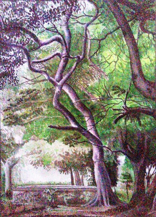 Painting titled "old-fountain.jpg" by Chinmaya Br, Original Artwork