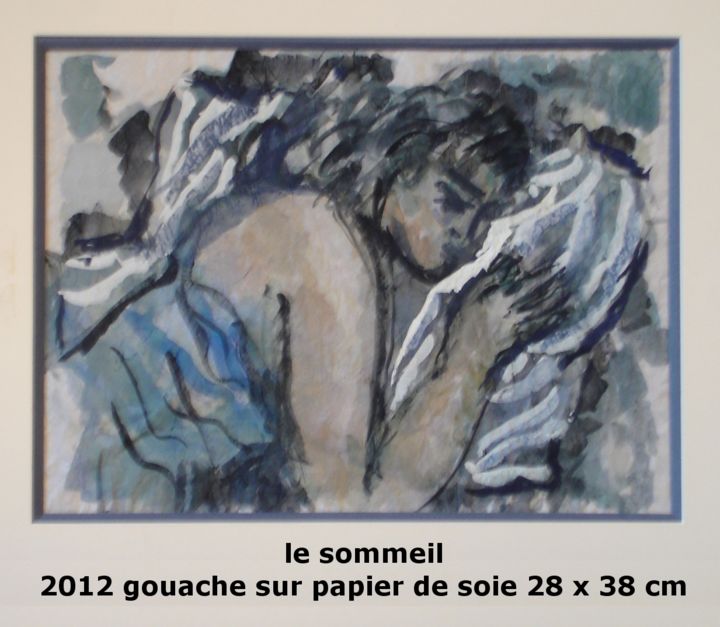 Peinture intitulée "le sommeil" par Ioana, Œuvre d'art originale, Gouache