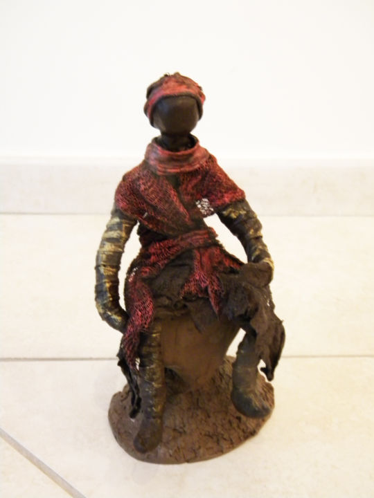 Sculptuur getiteld "Camille" door Cerise, Origineel Kunstwerk, Terra cotta