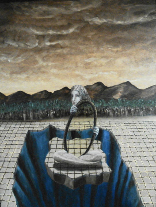 Painting titled "Miroir magique" by Daniel Nobécourt, Original Artwork, Oil