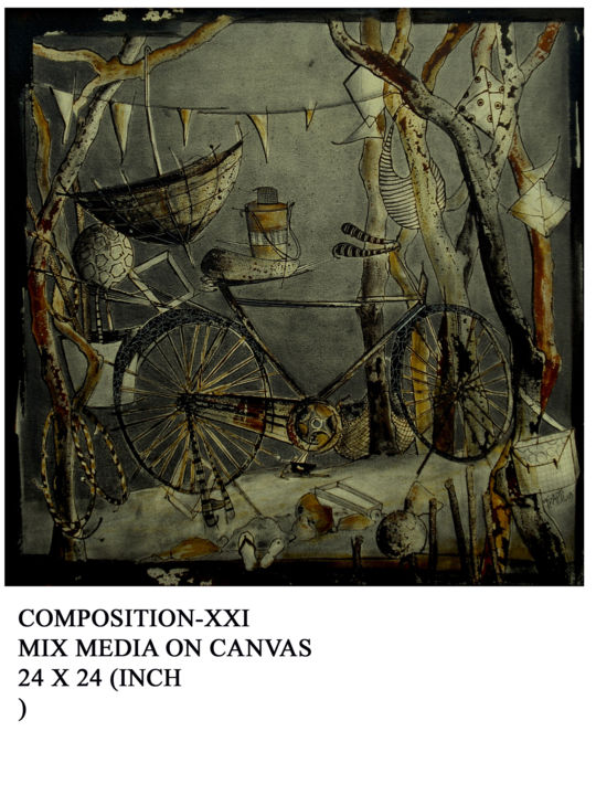 Drawing titled "composition xxi" by Trapti Gupta, Original Artwork, Other