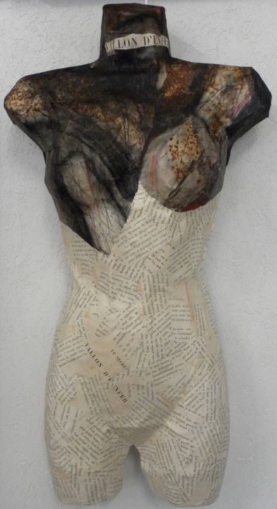 buste-vallon-d-enfer-82x42x19-cm 雕塑, 16.5x7.5 in