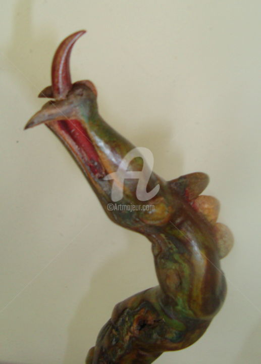 Sculpture titled ""Three-headed drago…" by Angel Dobrev, Original Artwork, Wood