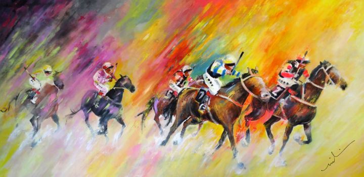 Horse Racing 03 绘画, 29.5x59.1 in