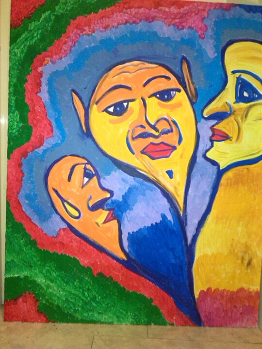 Painting titled "Im Gleichgewicht ?" by Remus Besca, Original Artwork, Acrylic