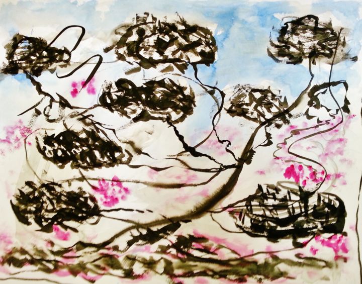 Drawing titled "Abstraction musical…" by Brigitte Mathé (MBL), Original Artwork, Ink