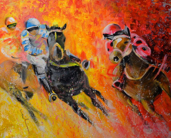 Horse Racing 07 绘画, 17.7x21.7 in