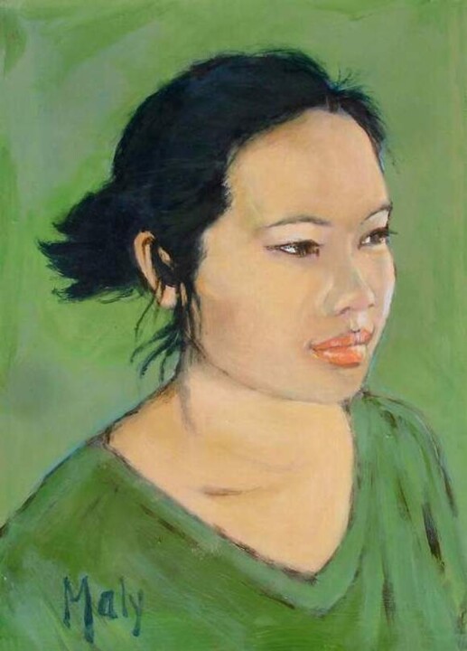 Peinture intitulée "MALY -PORTRAIT DE O…" par Marcel Clerc, Œuvre d'art originale, Acrylique