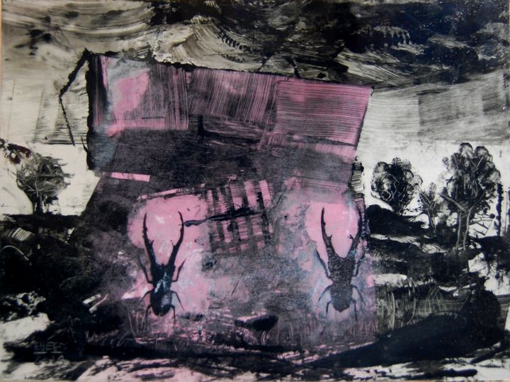 Artisanat intitulée "Architecture -rose." par Frhégo, Œuvre d'art originale