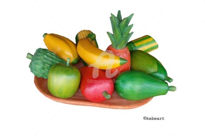 corbeille de fruits en Bois multi couleur 设计