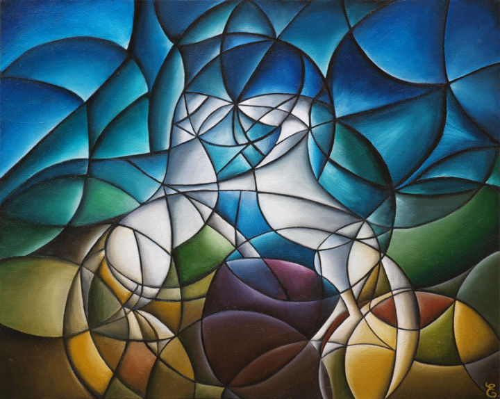 Chevaux se cabrant 绘画, 13x16.1 in