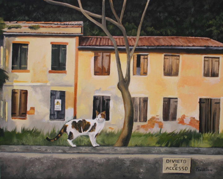 Peinture intitulée "Accès interdit" par Elisabeth Begot, Œuvre d'art originale, Huile