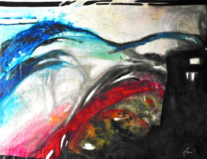 Peinture intitulée "J. A. C." par Aponi, Œuvre d'art originale, Acrylique