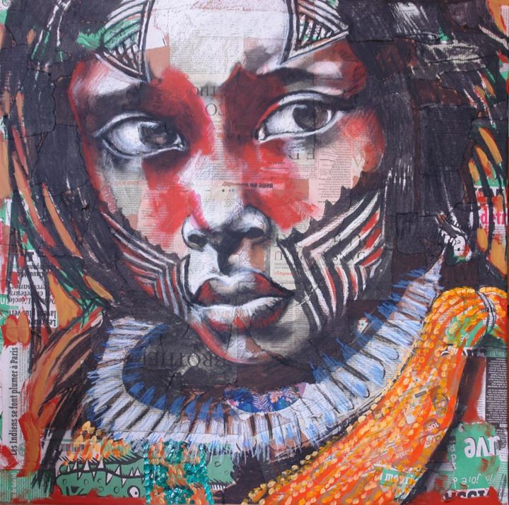 Peinture intitulée "Indien Waï Waï" par Hélène Py, Œuvre d'art originale, Acrylique