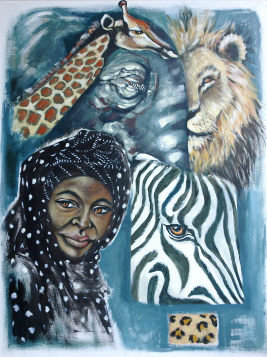 Peinture intitulée "Africa" par Hélène Py, Œuvre d'art originale, Acrylique