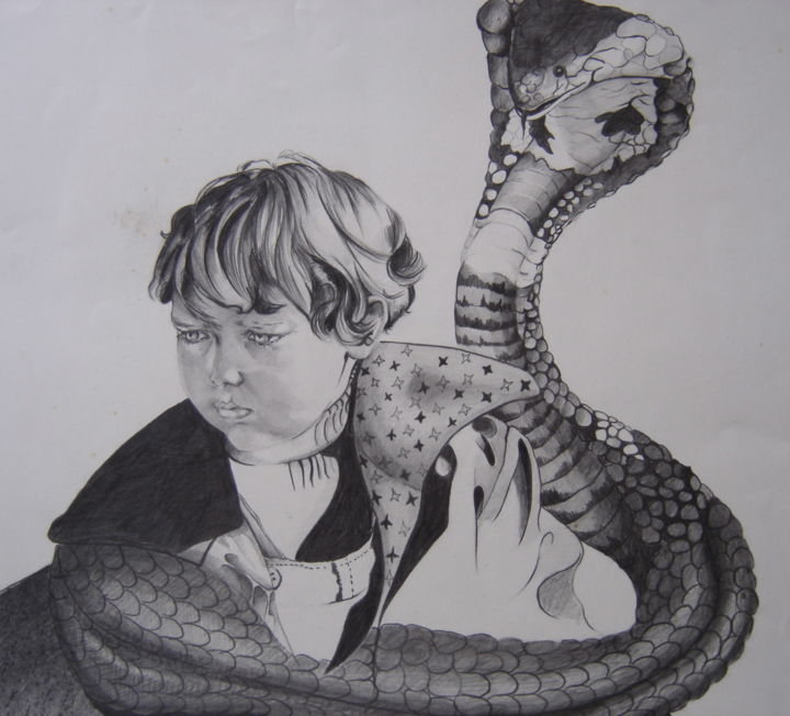 Dessin intitulée "Le Petit Prince" par Hélène Py, Œuvre d'art originale, Graphite