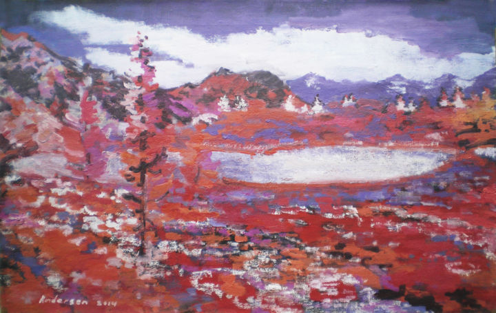 Painting titled "spring clouds" by Robert Andersen, Original Artwork, Oil