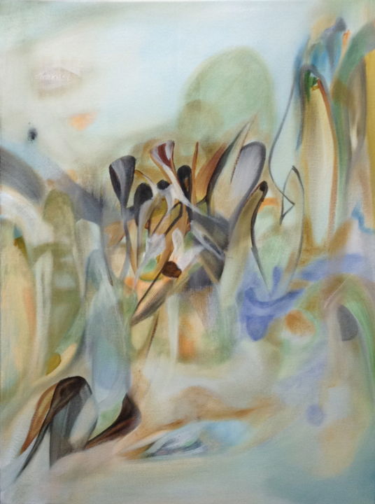 Painting titled "Orchidée" by M.Antoine Gris, Original Artwork