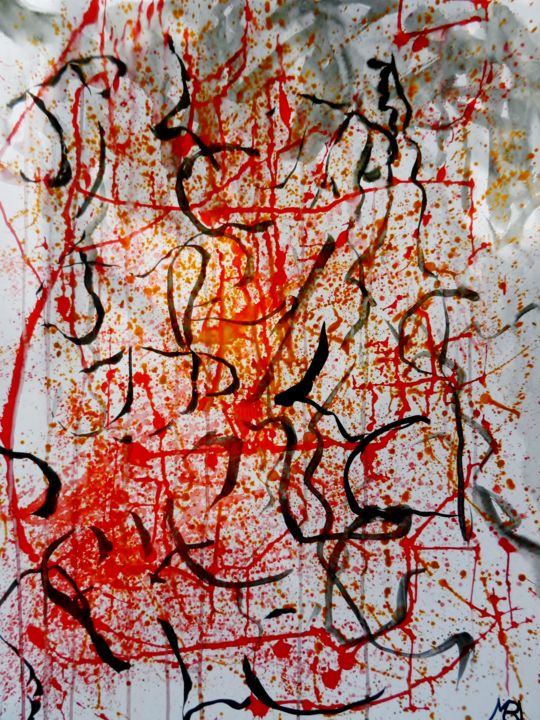 제목이 "Abstraction musical…"인 그림 Brigitte Mathé (MBL)로, 원작, 잉크