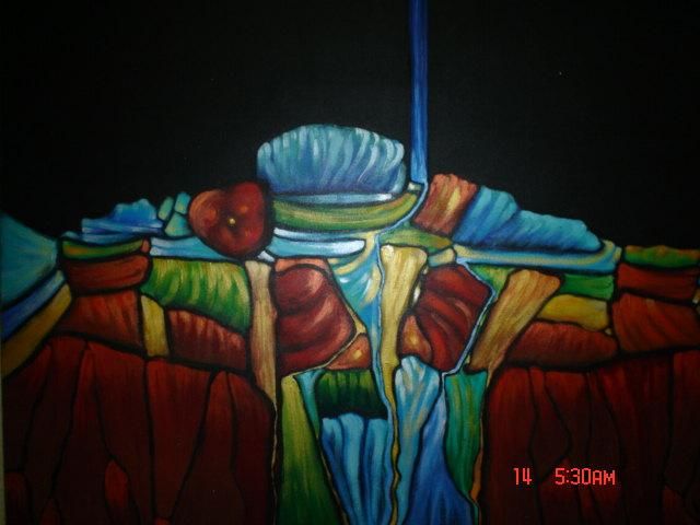 Painting titled "Cascada" by Lily Valdés, Original Artwork