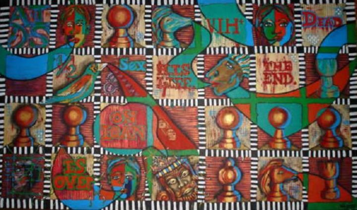 Painting titled "Las Almas del SIDA" by Lily Valdés, Original Artwork