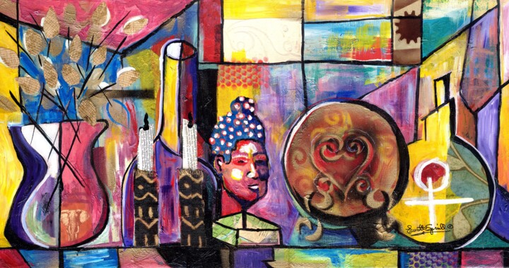 Carol's Mantel 绘画, 20x36 in