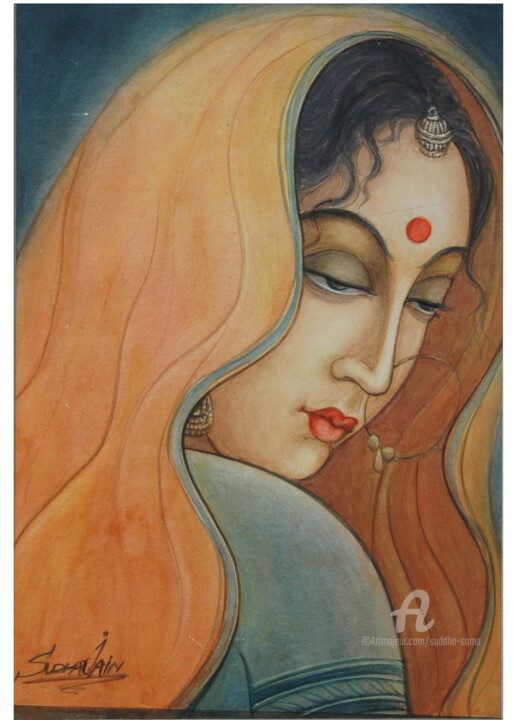 Painting titled "DEEP IN MEMORIES" by Suddha Sama, Original Artwork, Watercolor