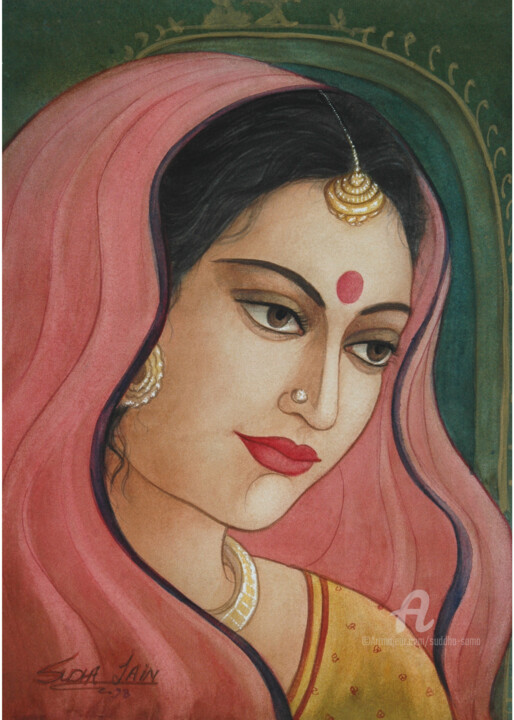 Painting titled "ROYAL BEAUTY" by Suddha Sama, Original Artwork, Watercolor