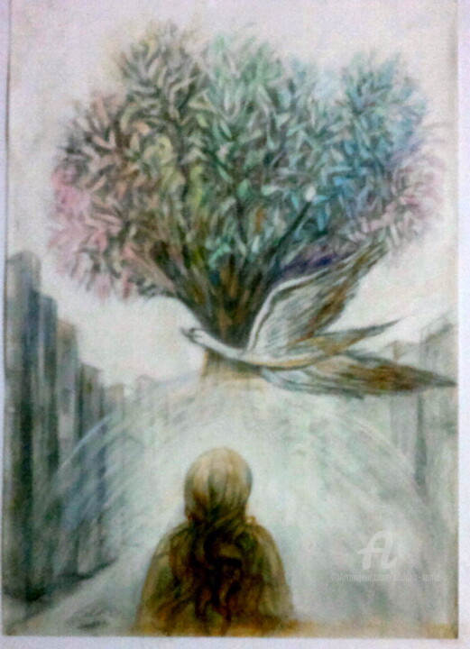 Drawing titled "TREE OF WISDOM" by Suddha Sama, Original Artwork, Pencil