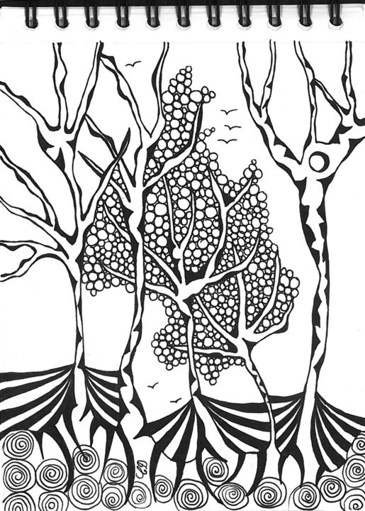 Drawing titled "Nature" by Cri Das, Original Artwork