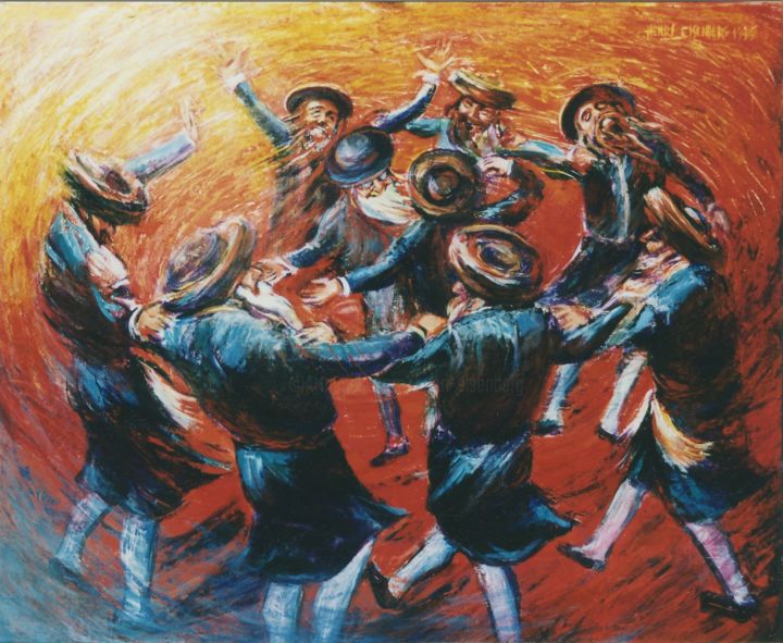 Rabbins qui Dansent 绘画, 15x18.1 in