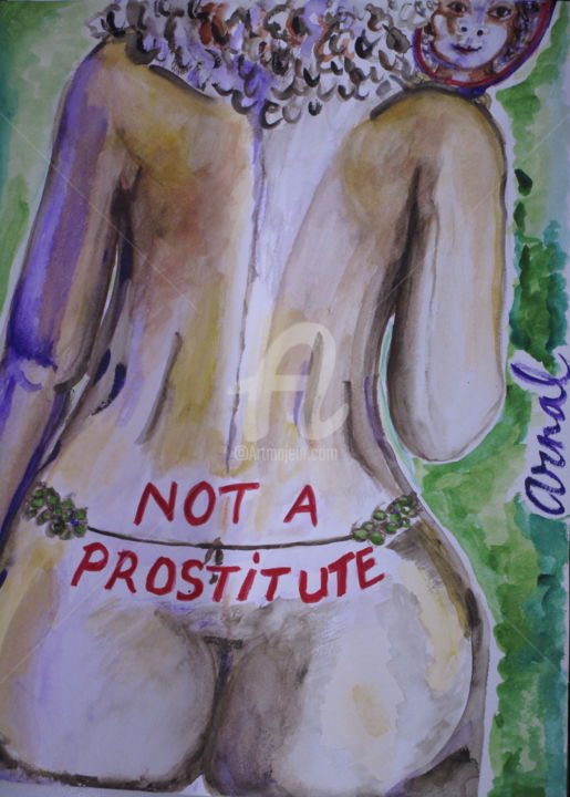 Peinture intitulée "black-still-beautif…" par Lm Arnal, Œuvre d'art originale, Aquarelle