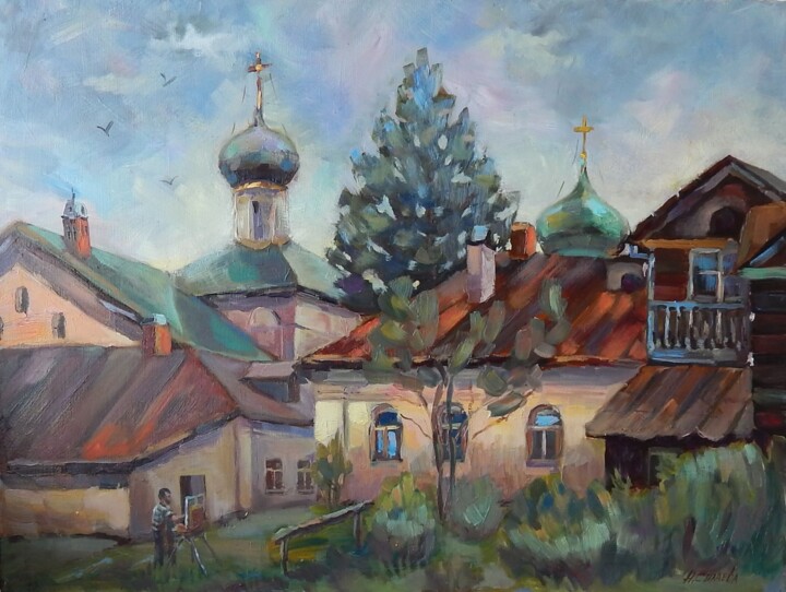 Pittura intitolato "Борисоглебский в ма…" da Nina Silaeva, Opera d'arte originale, Olio