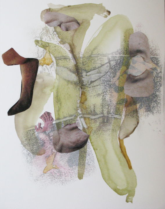 Drawing titled "Duvets humides" by Chantal Tichit, Original Artwork, Pencil