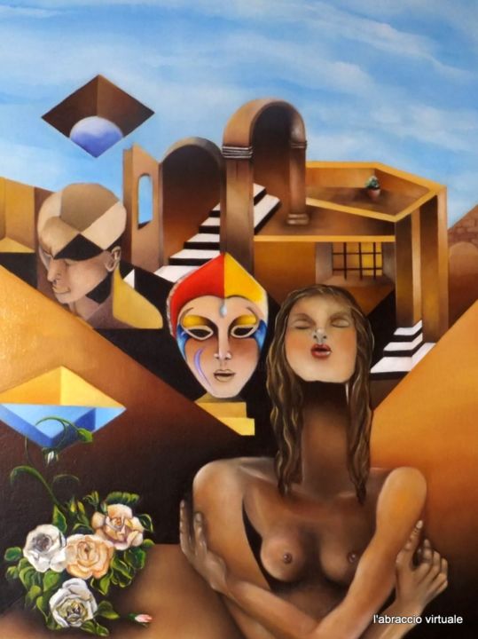 "l-abbraccio-virtual…" başlıklı Tablo Angela Pignalosa  ( Igor ) tarafından, Orijinal sanat