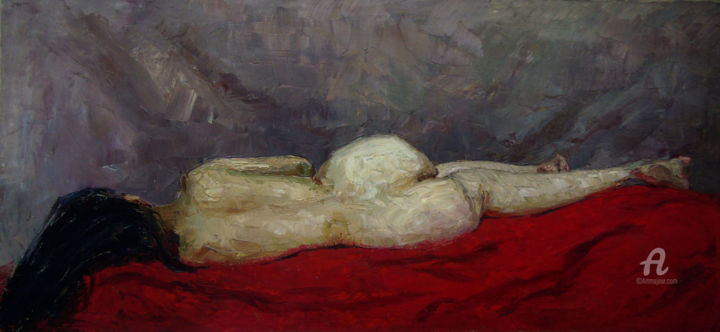 Pittura intitolato "小息" da Zhang Zhi Guo, Opera d'arte originale, Tempera