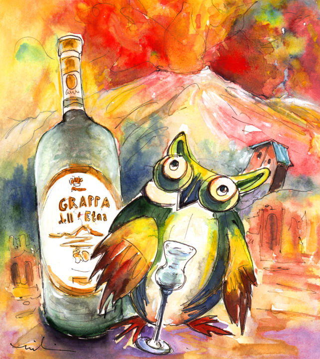 Grappa Dell Etna 绘画, 8.3x8.3 in