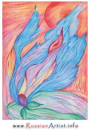 Malerei mit dem Titel "The Healing Prayer" von Maria Skrebtsova, Original-Kunstwerk, Öl