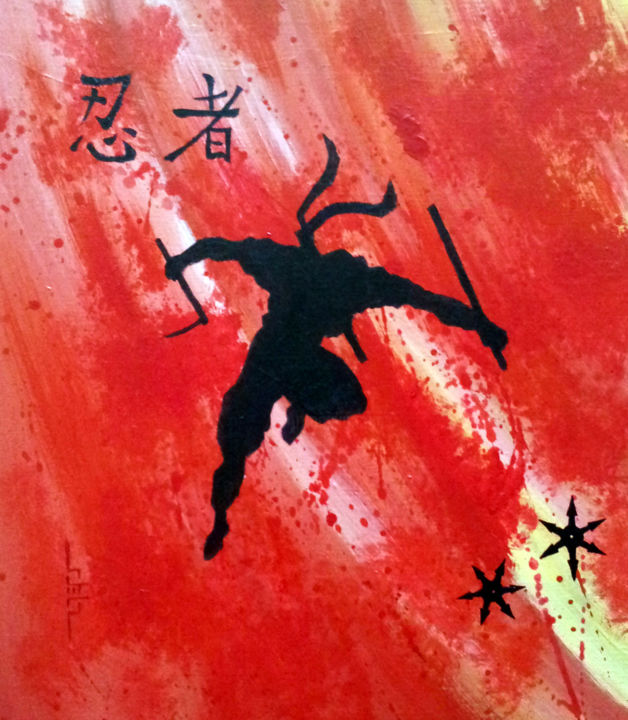 Painting titled "NINJA" by Vladislav Shtelts, Original Artwork, Acrylic