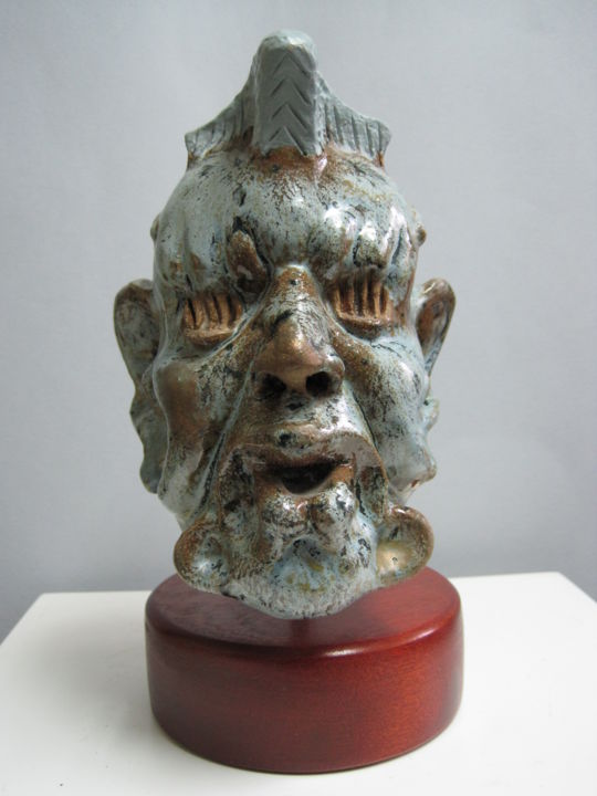 African mask 雕塑, 10.6x6.3 in