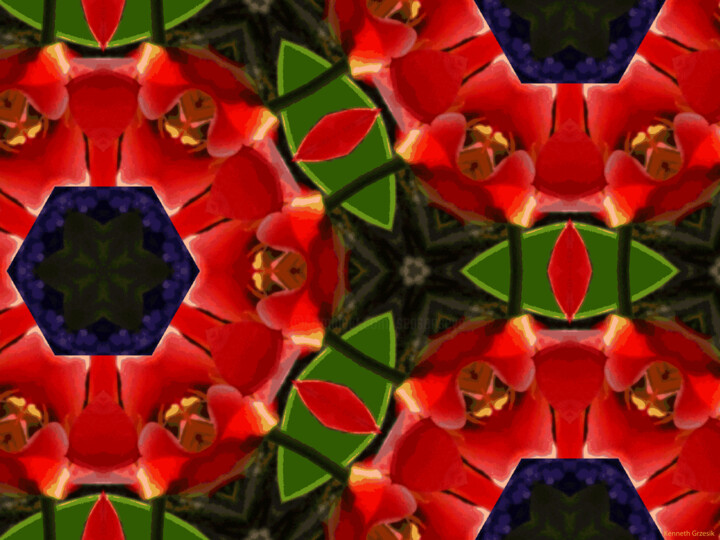 Digital Arts titled "Kaleidoscope Geomet…" by Ken Grzesik, Original Artwork, Other