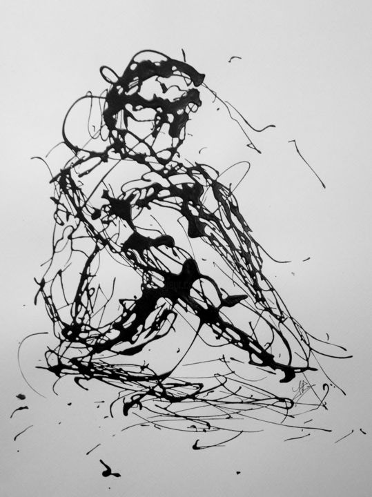 Peinture intitulée "dripping-4" par Jérôme Royer, Œuvre d'art originale, Acrylique