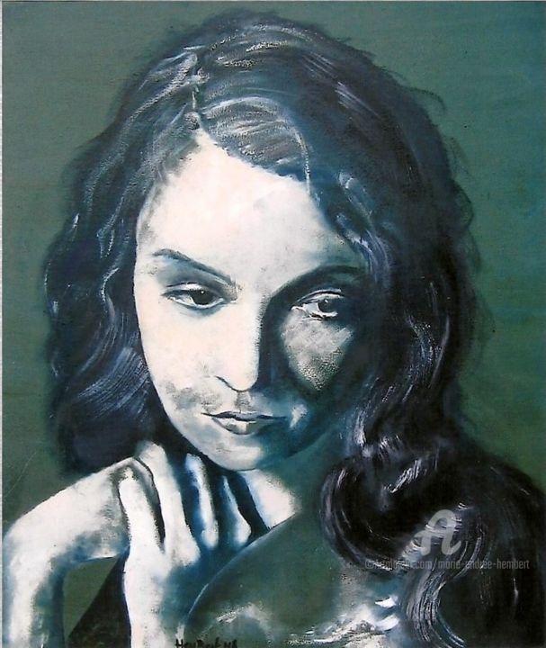 Peinture intitulée "Lilian Gish" par Marie Andrée Hembert, Œuvre d'art originale, Huile