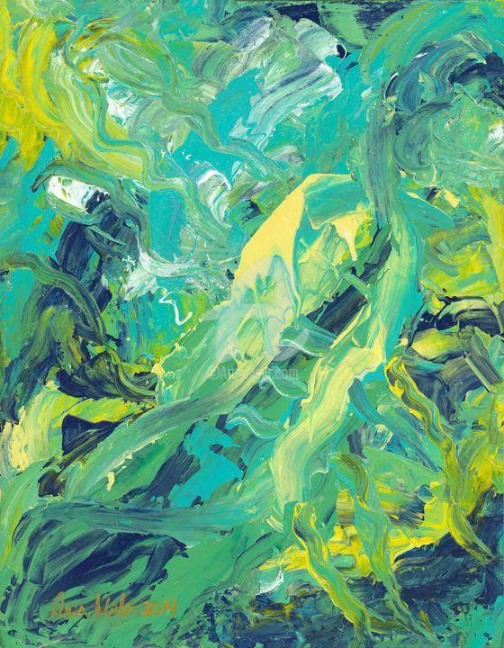 绘画 标题为“Green Hue Act of Co…” 由Ania M Milo, 原创艺术品, 丙烯