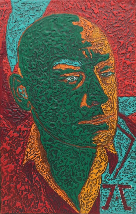Peinture intitulée "PENSEUR" par Marjinal Artiste Peintre Décalé Français, Œuvre d'art originale, Acrylique
