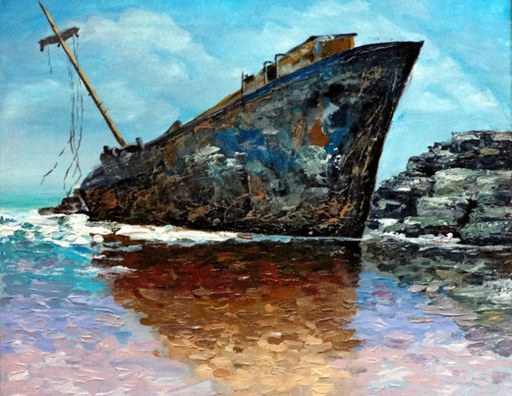 Painting titled "Отражение" by Irina Kanepe, Original Artwork, Acrylic