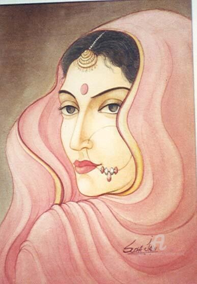 Painting titled "OUESTIONING" by Suddha Sama, Original Artwork, Watercolor
