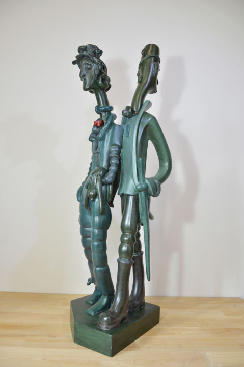 Sculptuur getiteld "夜巡" door Liuwei, Origineel Kunstwerk, Hars